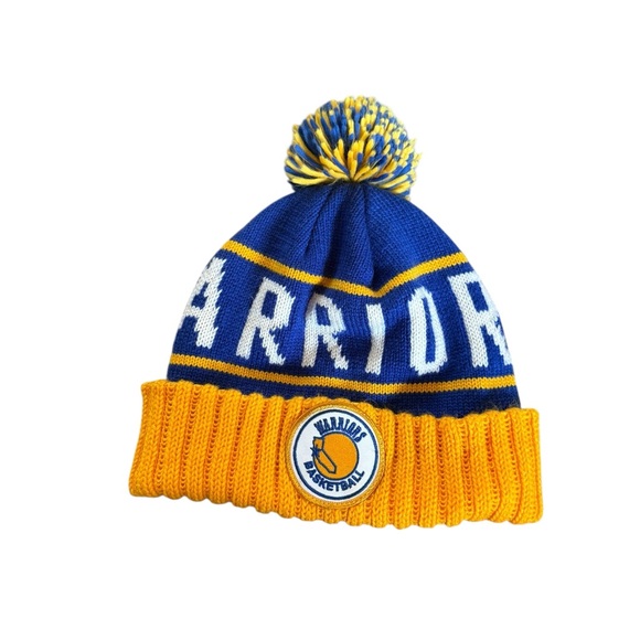 Warriors Royal Blue and Gold Knit Beanie by Mitchell & Ness NWOT - Picture 1 of 8